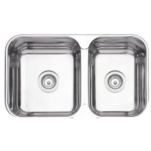 Cuba de embutir/sobrepor Tramontina Isis 2C 34-28 BS em Aço Inox Polido 69x40 com 2 Cubas