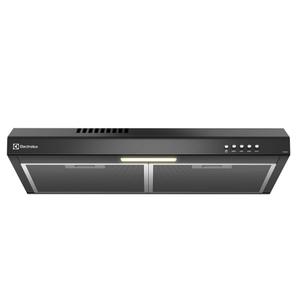 Depurador de Ar Electrolux 60cm Preto Alto Poder de Sucção, Luz LED e Filtragem Dupla (DE6SB)