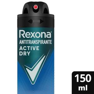 Desodorante Antitranspirante Aerossol Masculino Rexona Active Dry 72 horas 150ml