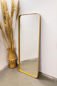 Espelho luxo retangular retrô corpo inteiro 150x60cm banheiro sala quarto hall moldura dourado