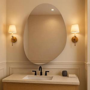 Espelho Vildrex Milão 70x50cm Design Moderno Para Banheiro Lavabo Quarto Lapidado Luxo