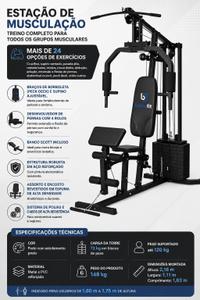 Estação de Musculação Academia72kG Bonafit 24 Exercícios Completa