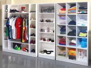Expositor Colméia Cabideiro Nichos 3 Peças Loja Roupas