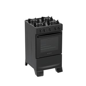 Fogão 4 Bocas Atlas Mônaco Lustro Com Mesa De Aço Bivolt Preto