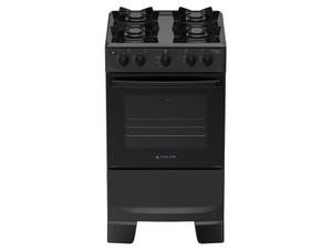 Fogão 4 Bocas Atlas Mônaco Lustro Com Mesa De Aço Bivolt Preto