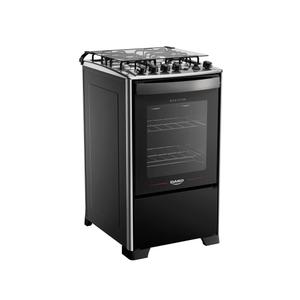 Fogão 4 Bocas Dako Magister Grill Preto com Mesa Inox Bivolt