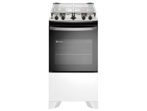 Fogão 4 bocas Electrolux Efficient Branco Mesa Inox, PerfectCook e VaporBake (FE4IW)