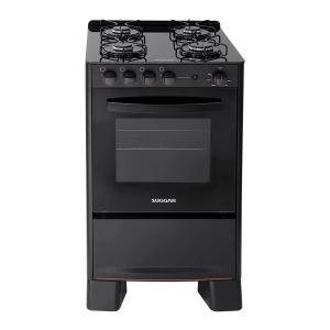 Fogão 4 Bocas Suggar Vidro Temperado Cook Glass Preto Bivolt