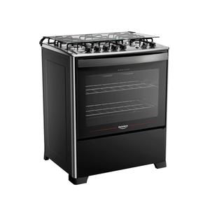 Fogão 5 Bocas Dako Magister Grill Preto com Mesa Inox Bivolt