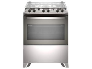 Fogão 5 bocas Electrolux Cinza Efficient Mesa Inox, PerfectCook e VaporBake (FE5IG)