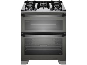 Fogão 5 bocas Electrolux Cinza Expert Função Air Fryer, 2 Fornos, Grill e Timer (FE5AD)