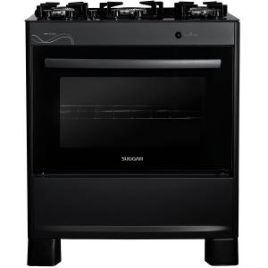 Fogão 5 Bocas Suggar Neo Glass Mesa Vidro Bivolt Forno 90L Automático