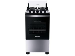 Fogão Brastemp 4 Bocas Inox com Duas Prateleiras com Alturas Ajustáveis - BFO4NBR