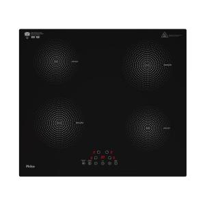 Fogão Cooktop Indução Philco PCT40A Preto 4 Bocas 220V Vidro Cerâmico Touch 9 Níveis