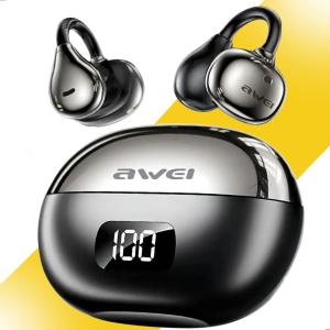 Fone Bluetooth Awei TZ50 Excelente Para Corrida e Academia Sem Fio Clip de Orelha Esportivo IPX6 Android e IOS