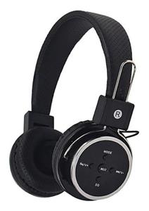Fone ouvido preto sem fio bluetooth celular micro sd fm p2