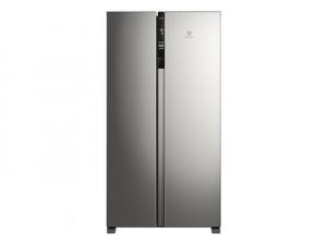 Geladeira Electrolux Frost Free Inverter 440L Efficient com AutoSense Side by Side cor Inox Look (IS4S)