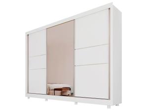Guarda-roupa Casal com Espelho 3 Portas de Correr
