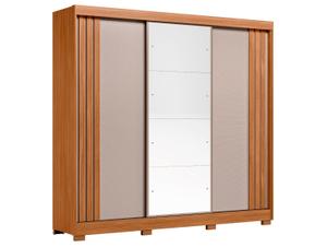 Guarda-roupa Casal com Espelho 3 Portas de Correr 6 Gavetas Demóbile Lille