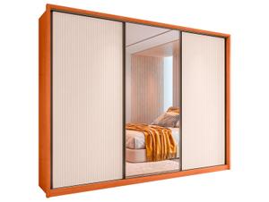 Guarda-roupa Casal com Espelho 6 Gavetas 3 Portas de Correr Caemmun Spazio