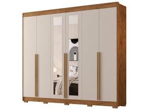 Guarda-roupa Casal com Espelho 6 Gavetas 6 Portas Araplac Biancca