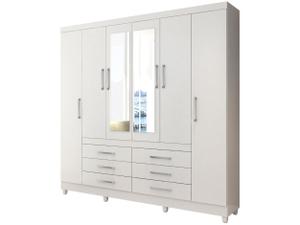 Guarda-roupa Casal com Espelho 6 Portas