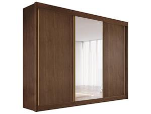 Guarda-roupa Casal com Espelho e Sapateiro 8 Gavetas 3 Portas de Correr Conquista Móveis Prime Chicago