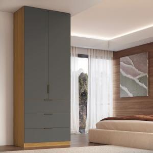 Guarda Roupa Modular 2 Portas 3 Gavetas 70cm MDF Altezza Clean Belmax Cor:Branco