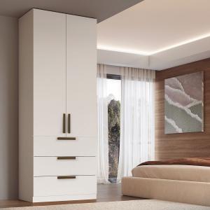 Guarda Roupa Modular 2 Portas 3 Gavetas 70cm MDF Altezza Trend Belmax Cor:Branco
