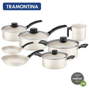 Jogo Conjunto de Panelas Bege Turim Tramontina 7 peças Antiaderentes