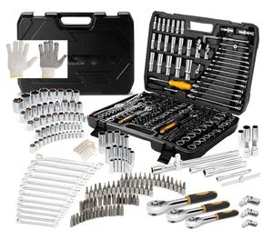 Jogo De Ferramentas Kit 216 Peças Catraca Chave Allen Com Maleta Profissional