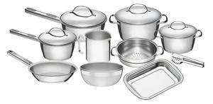 Jogo de Panelas Tramontina Aço Inox Allegra 10 Peças Fundo Triplo Com Pegador de Massa