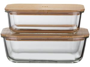 Jogo de Potes Hermético Electrolux com Tampa Retangular Bambu 2 Peças