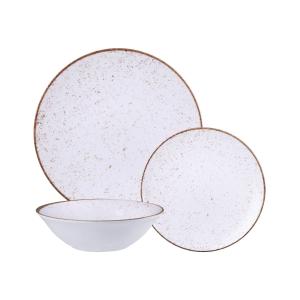 Jogo de Pratos Tramontina Rústico Nature em Porcelana Decorada 12 Peças