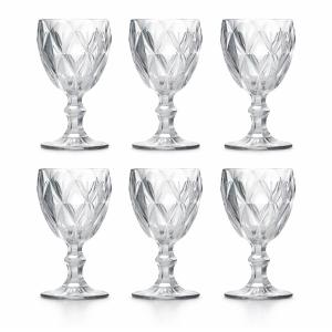 Jogo Taças Transparentes 6 Unidades Cristal Suco Agua Vidro Transparência Impecável