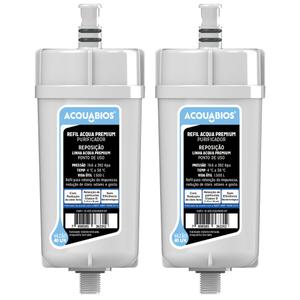 Kit 02 Refil Para Torneira Com Filtro Purificador de Água Blindado Tripla Filtragem Acqua Premium Original Acquabios
