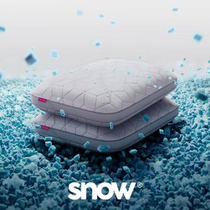 Kit 02 Travesseiros Snow - I wanna sleep - Flocos de Espuma Removíveis, Altura Ajustável, Alívio de Pressão, Tecido em Bambu Respirável.