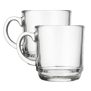 Kit 2 Canecas Vidro Liso 250ML Resistente Café Chocolate Quente