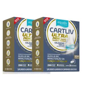 Kit 2 Cartliv Ultra MDK Colágeno Tipo 2 60caps Equaliv (uc Ii)
