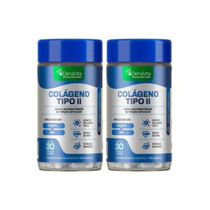 Kit 2x Colágeno Tipo II Denavita  Suplemento Alimentar para Mobilidade Articular  Com MSM e Magnésio