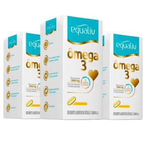 Kit 3 Omega 3 1000mg 180 Cápsulas Equaliv