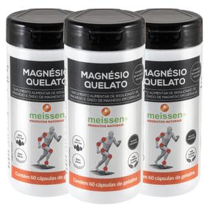 Kit 3x Magnesio Quelato 60 Capsulas - Meissen