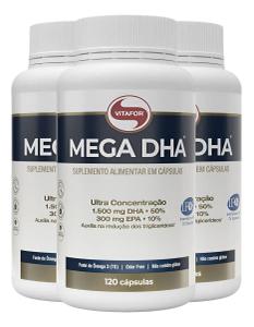 Kit 3x Mega DHA 1500mg 120 Caps Vitafor
