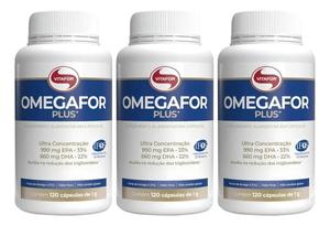 Kit 3x Omegafor Plus Vitafor 120 Caps Tg Total 360 Caps Promoção
