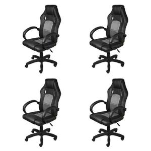 Kit 4 Cadeiras Gamer com Relax e Braço Estofado Raptor 3316 Preto