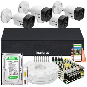 Kit 4 Camera de Segurança Intelbras Alta Resolução 1120 Vhl Hd 500gb