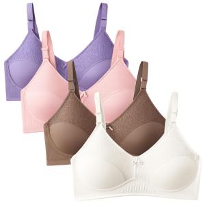 Kit 4 Sutiã Plus Size Reforçado Soutien Em Renda E Sem Bojo Sutian 50 a 54 Microfibra Lingerie Feminina Dia a Dia