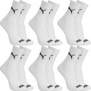 Kit 6 Pares Meias Puma Cano Médio Alto Algodão Meia Adulto Masculino Feminino Academia Original