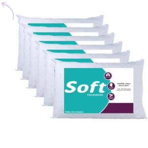 Kit 6 Travesseiros 65x45cm Lavavel/ Antialérgica 100% Fibra Siliconada