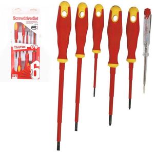 Kit Chaves Isolada Eletricista 6 Peças 1000V Fenda e Philips